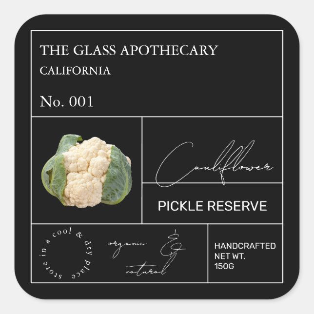 Etiqueta Apothecary Cauliflower (Anverso)