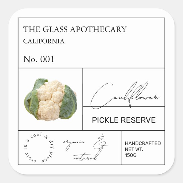 Etiqueta Apothecary Cauliflower (Anverso)