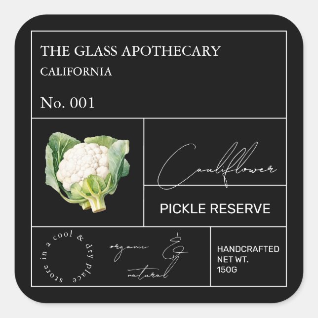 Etiqueta Apothecary Cauliflower (Anverso)