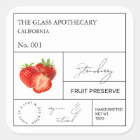 Etiqueta apothecary de fresa