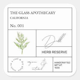 Etiqueta apothecary Dill