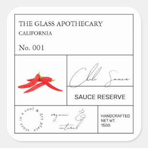 Etiqueta apothecary Hot Chili