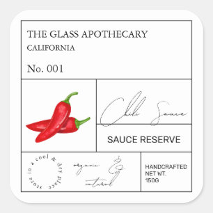 Etiqueta apothecary Hot Chili