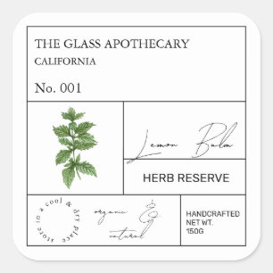 Etiqueta apothecary Lemon Balm