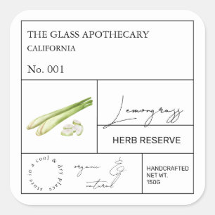Etiqueta Apothecary Lemongrass