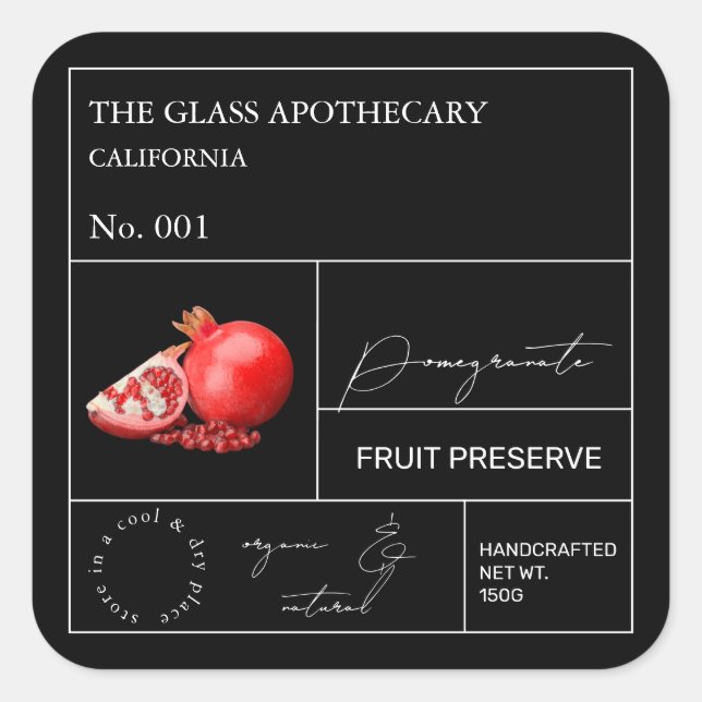 Etiqueta apothecary Pomegranate (Anverso)