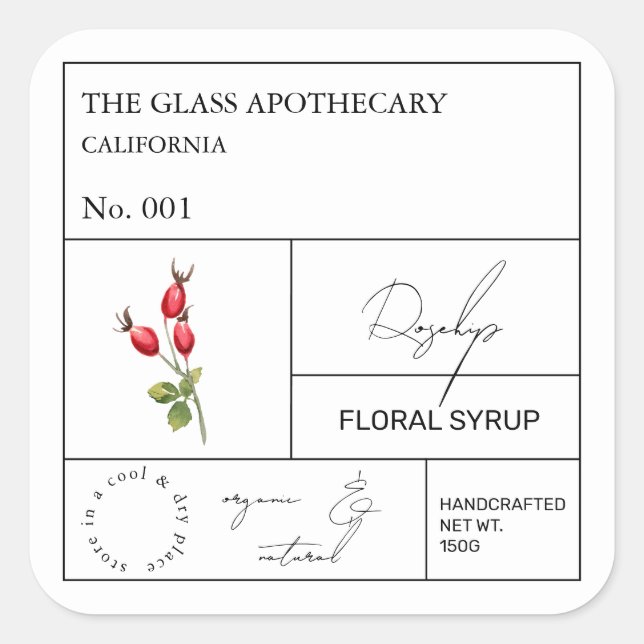 Etiqueta Apothecary Rosehip (Anverso)