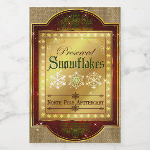 Etiqueta apothecary Snowflakes para navidades