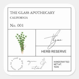 Etiqueta apothecary Thyme