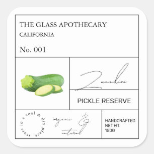 Etiqueta apothecary Zucchini
