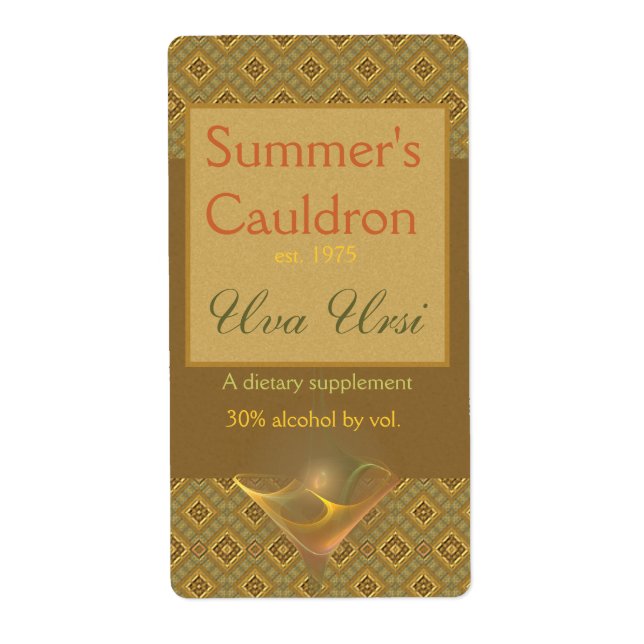 Etiqueta apothectiva de vidrio suntini (Frente)