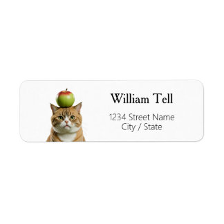 Etiqueta Apple cat Return Address Labels