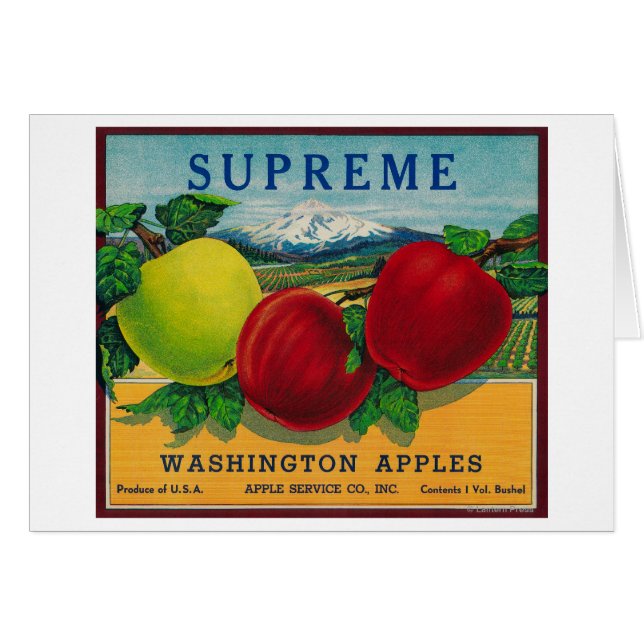 Etiqueta Apple Suprema - Estado de Washington (Anverso (Horizontal))