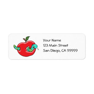 Etiqueta Apple y un gusano hambriento