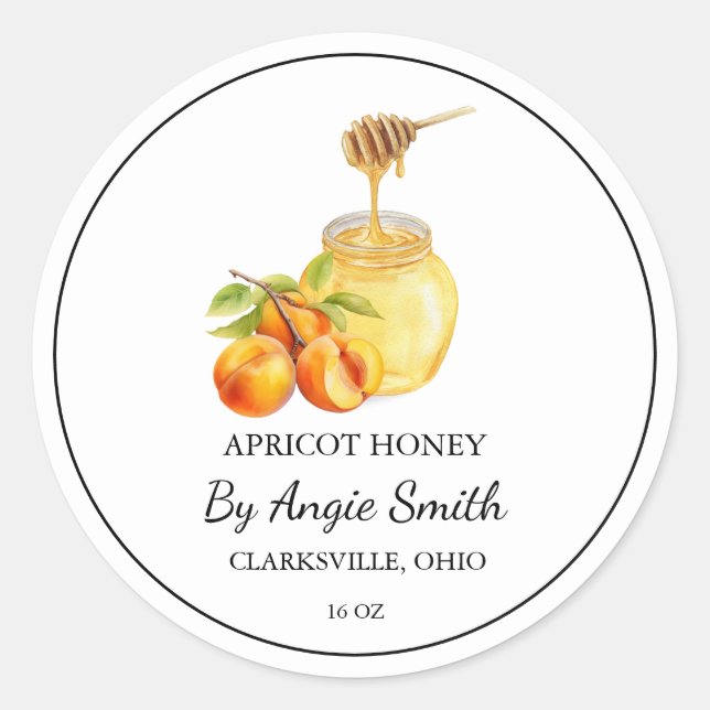 Etiqueta Apricot Infectada de Miel Simple (Anverso)