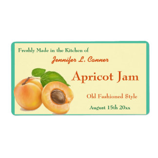 Etiqueta Apricot Jam o Preserve Canning Jar