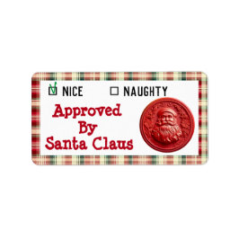 Etiqueta Aprobado por Santa Claus - lista traviesa