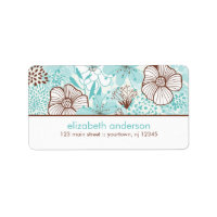 Aqua y Brown Florals