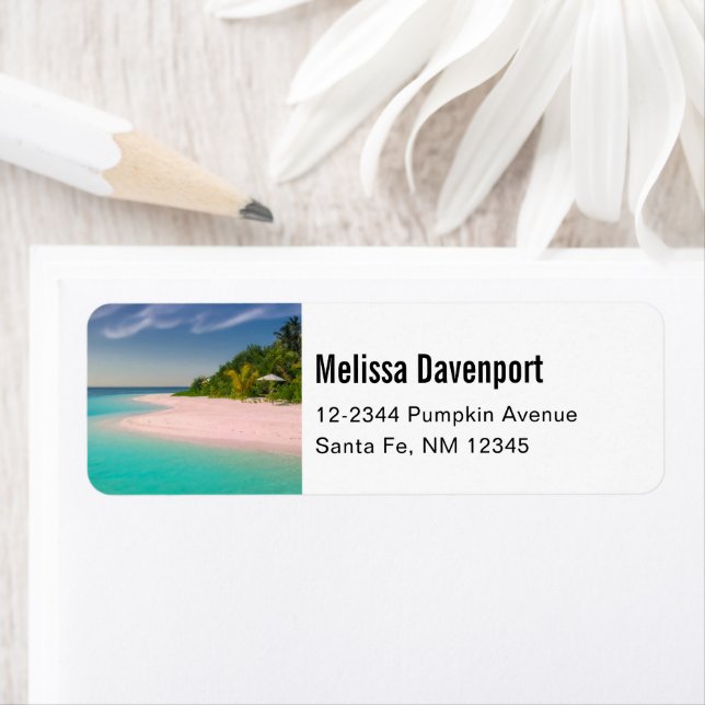 Etiqueta Aquamarine Ocean Tropical Beach Scenic (In situ)