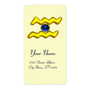 Etiqueta AQUARIUS ZODIAC BIRTHDAY Blue Sapphire