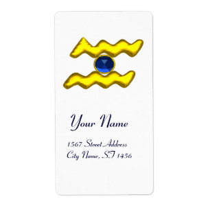 Etiqueta AQUARIUS ZODIAC BIRTHDAY Blue Sapphire