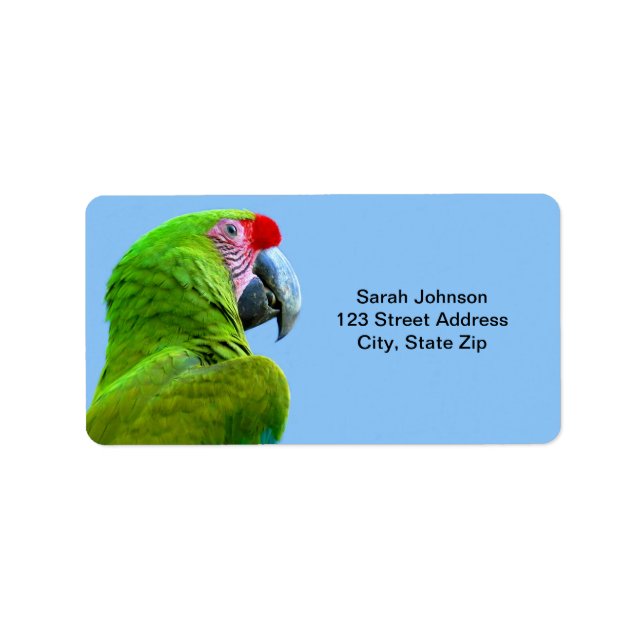 Etiqueta Ara Militaris Green Parrot (Frente)