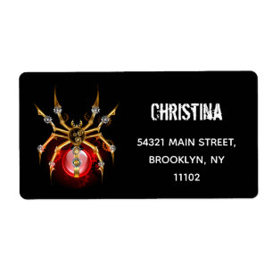 Etiqueta Araña de vapor sobre negro