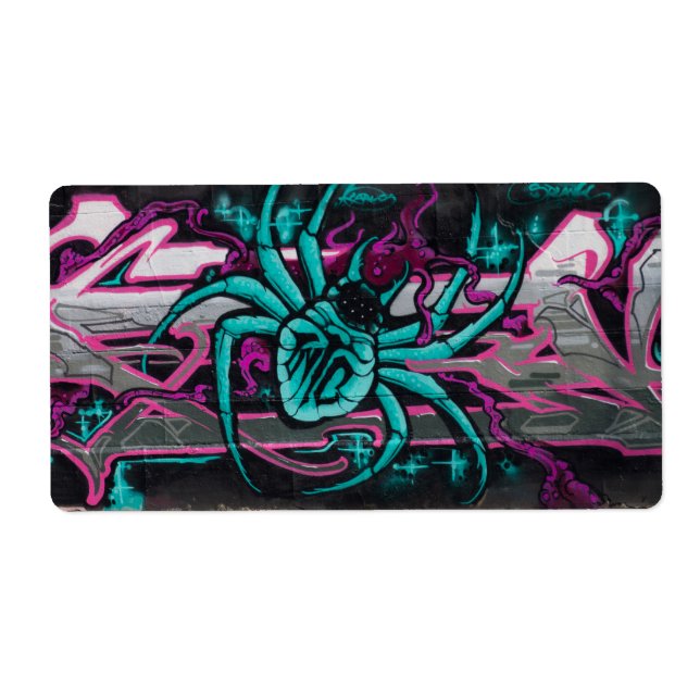 Etiqueta Araña turquesa malvada (Frente)