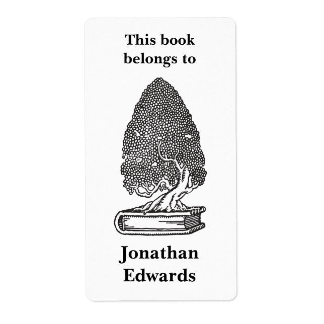 Etiqueta Árbol antiguo de libris de placa de biblioteca vin (Frente)