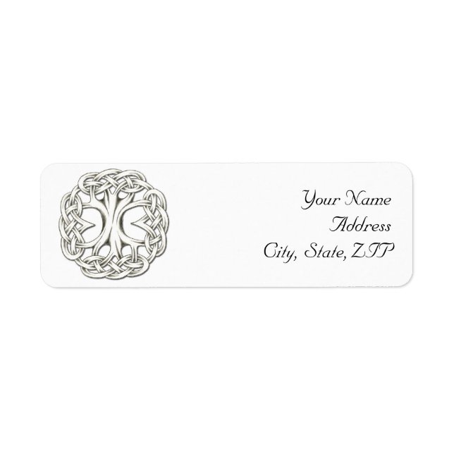 Etiqueta Árbol celta de la vida (Frente)