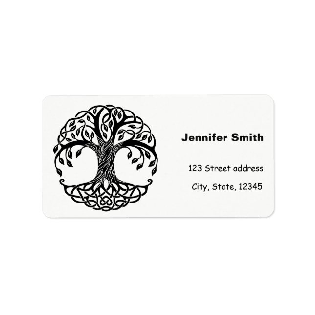 Etiqueta Árbol celta de vida (Frente)