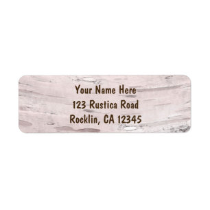 Etiqueta Árbol de abedul y corazón boda minimalista rústica