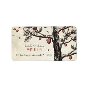 Etiqueta Árbol de amor del vintage