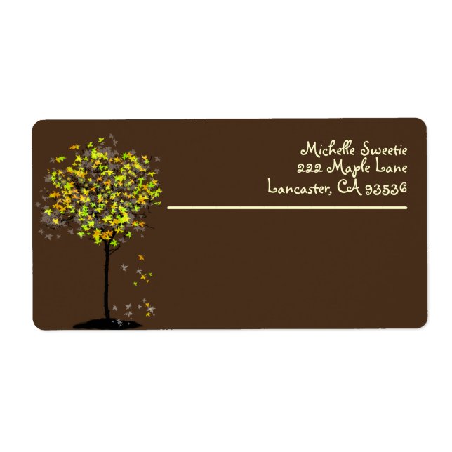 Etiqueta Árbol de arce de PixDezines (Frente)