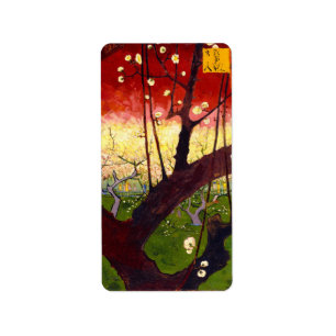 Etiqueta Árbol de ciruelas flotantes Van Gogh después de Hi