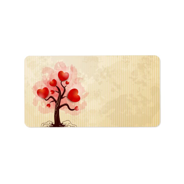 Etiqueta Árbol de corazones (Frente)