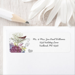 Etiqueta Árbol de Damasco de frambuesa musical