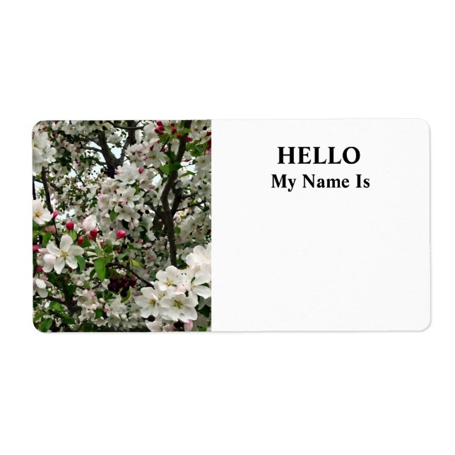 Etiqueta Árbol de manzanas en flor (Frente)