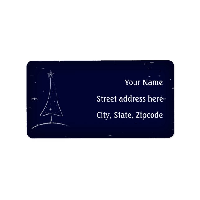Etiqueta Árbol de Navidad abstracto moderno (Frente)