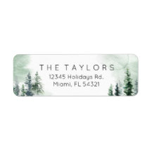 Árbol de Navidad acuarela de invierno