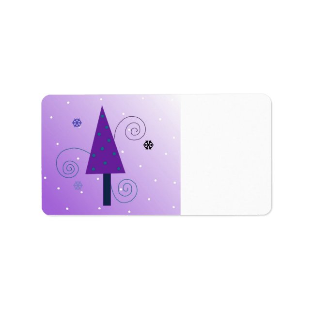 Etiqueta Árbol de Navidad caprichoso (Frente)