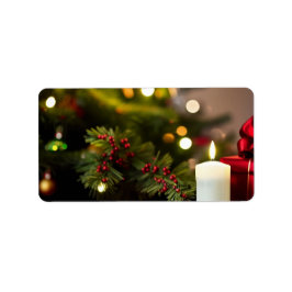 Etiqueta Árbol de Navidad con velas