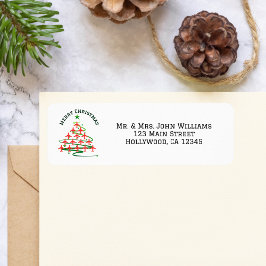 Etiqueta Árbol de Navidad de aviones, vacaciones Minimalist