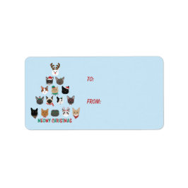 Etiqueta Árbol de Navidad de gato