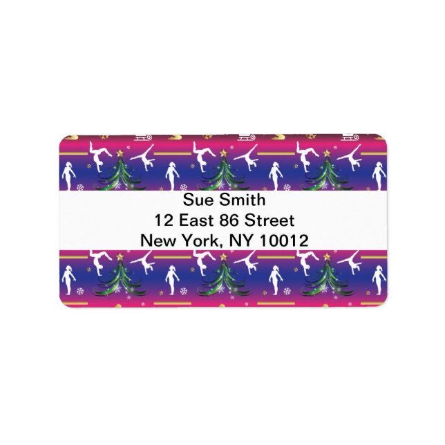 Etiqueta Árbol de Navidad de Gimnasia Femenina (Frente)