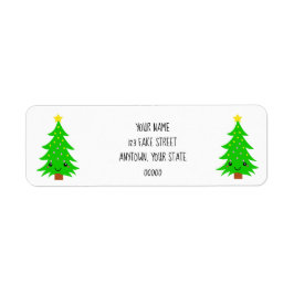 Etiqueta Árbol de Navidad de Kawaii