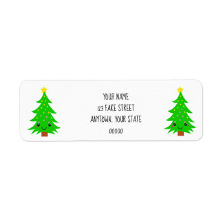 Etiqueta Árbol de Navidad de Kawaii