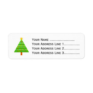 Etiqueta Árbol de Navidad decorado + dirección de Personali