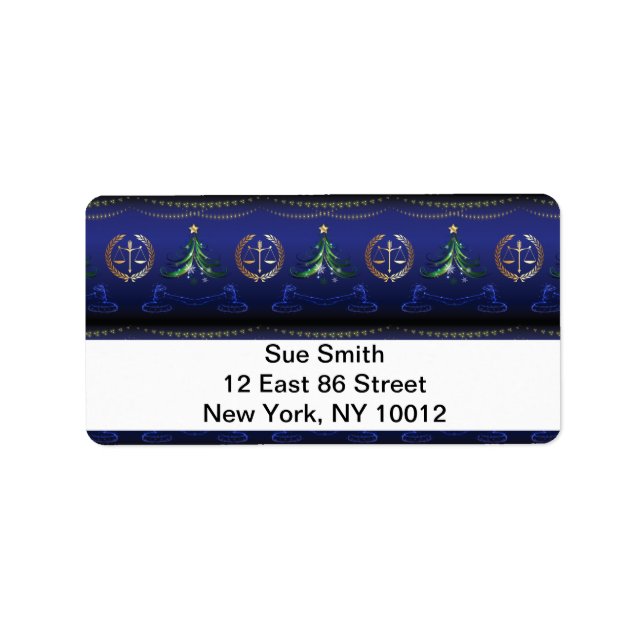 Etiqueta Árbol de Navidad del abogado Elegante (Frente)