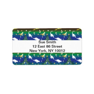 Etiqueta Árbol de Navidad Dinosaurio